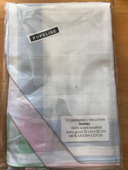 Tiseco Emilio Dameszakdoek 32x32cm 12 stuks wit One Size -