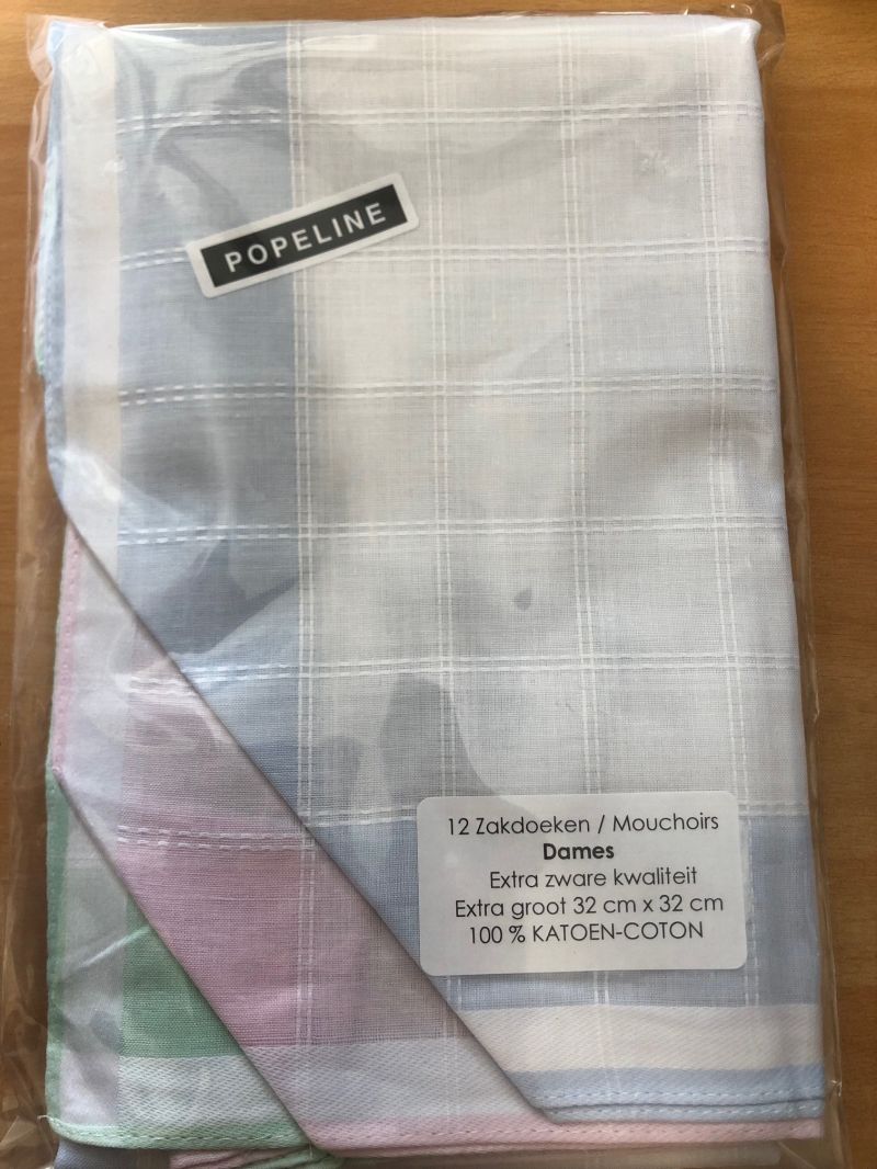 Tiseco Emilio Dameszakdoek 32x32cm 12 stuks wit One Size -