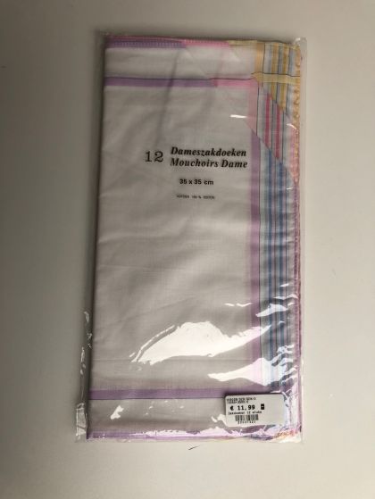 Tiseco Emilio Dameszakdoek 35x35cm 12 stuks wit One Size -