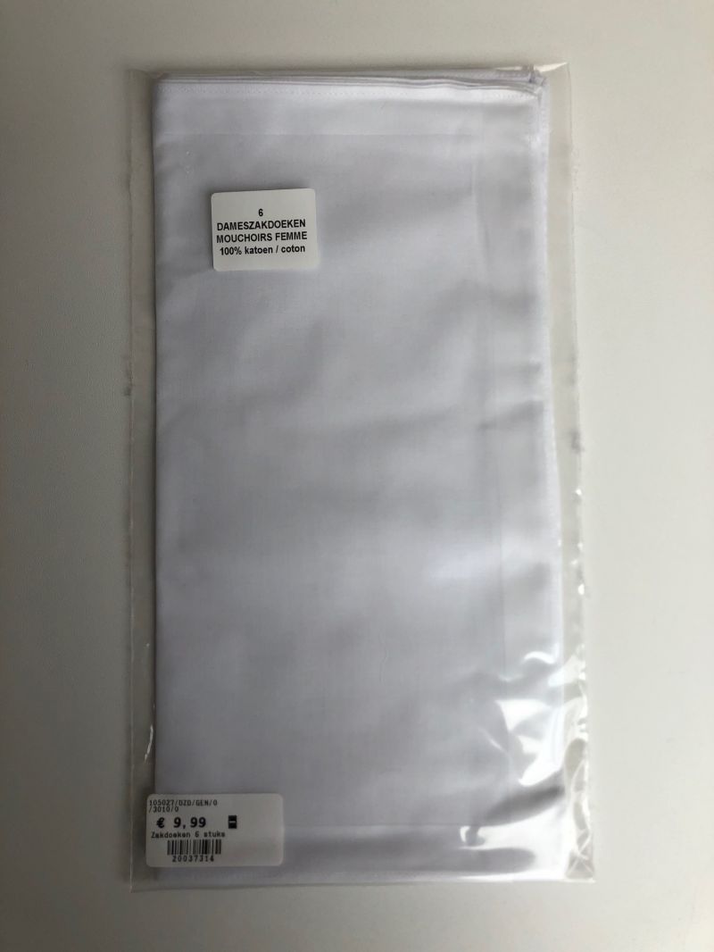 Tiseco Emilio Dameszakdoek Wit 6 stuks wit - -