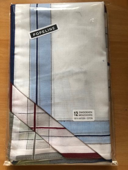 Tiseco Emilio Herenzakdoek 40x40 cm 12 stuks wit Onesize -