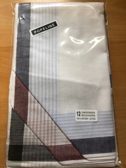 Tiseco Emilio Herenzakdoek 40x40 cm 12 stuks wit Onesize -