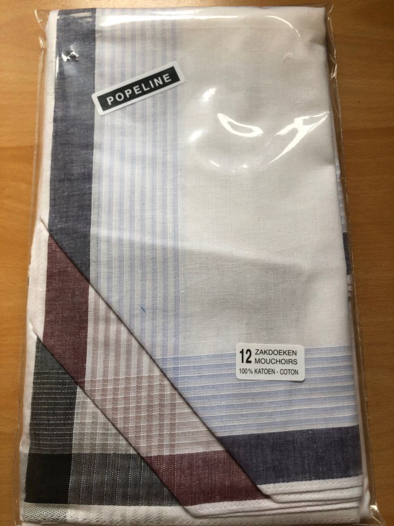 Tiseco Emilio Herenzakdoek 40x40 cm 12 stuks wit Onesize -