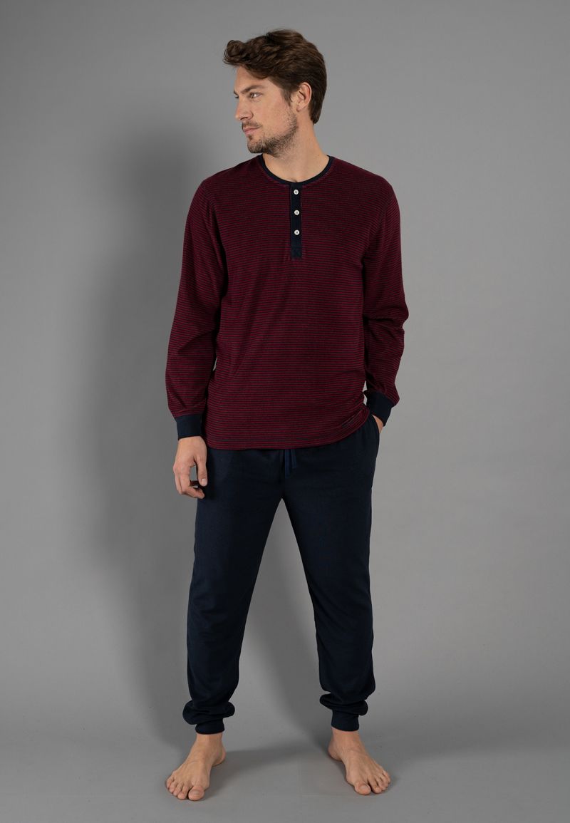 Tom Tailor Badstof Pyjama bordeaux 52 -