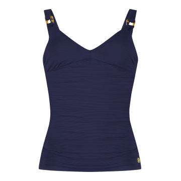 Tankini top V-neck padded ink blue blauw