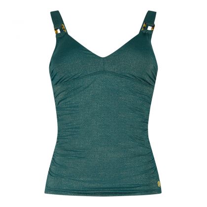 Wow Tankini top V-neck padded ink blue groen 40 -